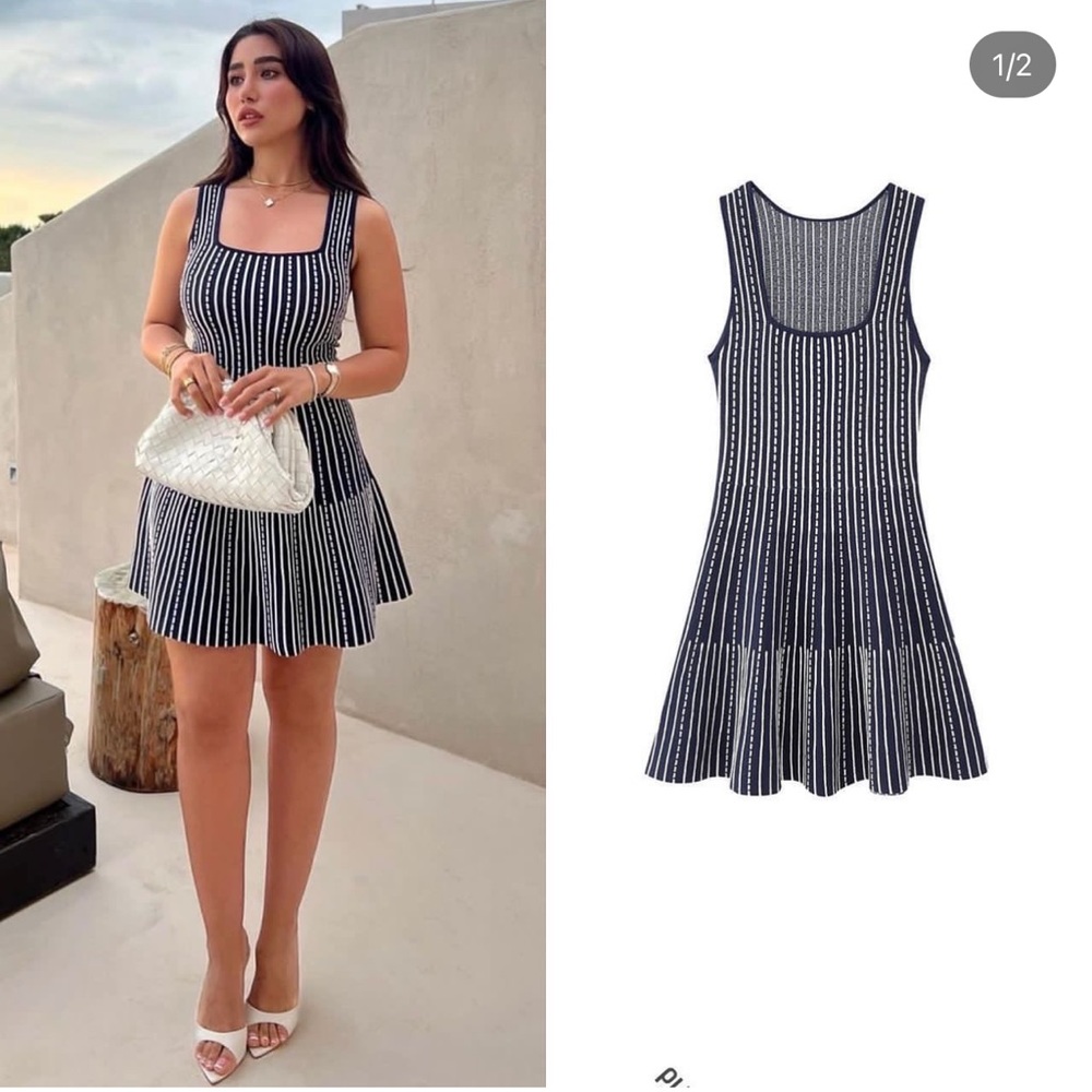 Zara knit mini skater dress